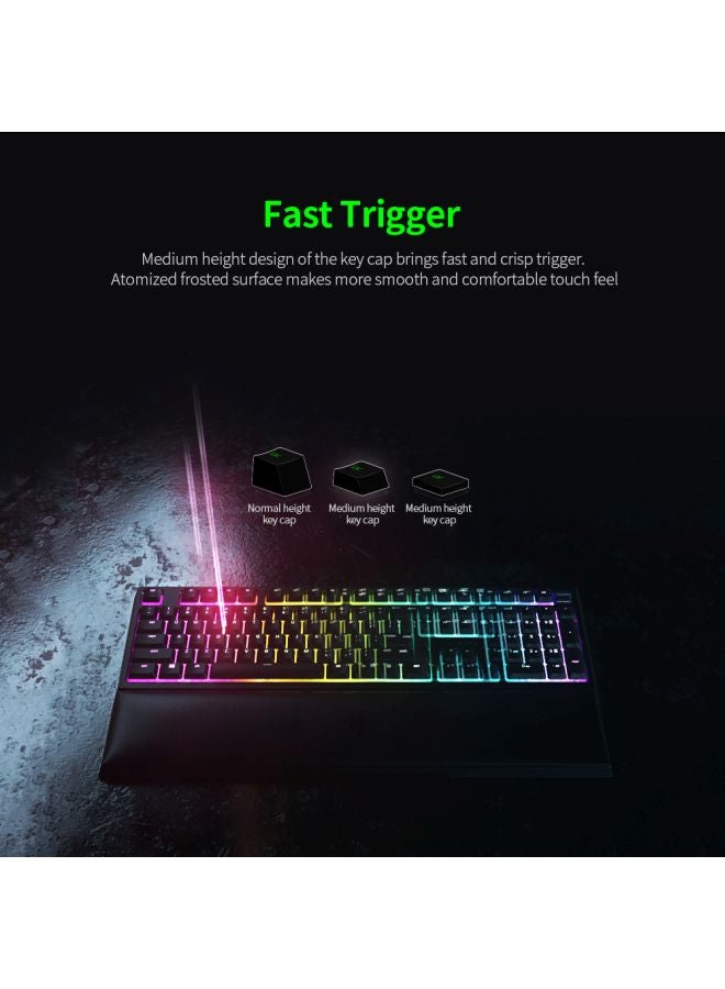RAZER - Ornata V2 Gaming Keyboard  Hybrid Mechanical Key Switches, Customizable Chroma RGB Lighting, Individually Backlit Keys, Detachable Plush Wrist Rest, Programmable Macros Black - Image 1