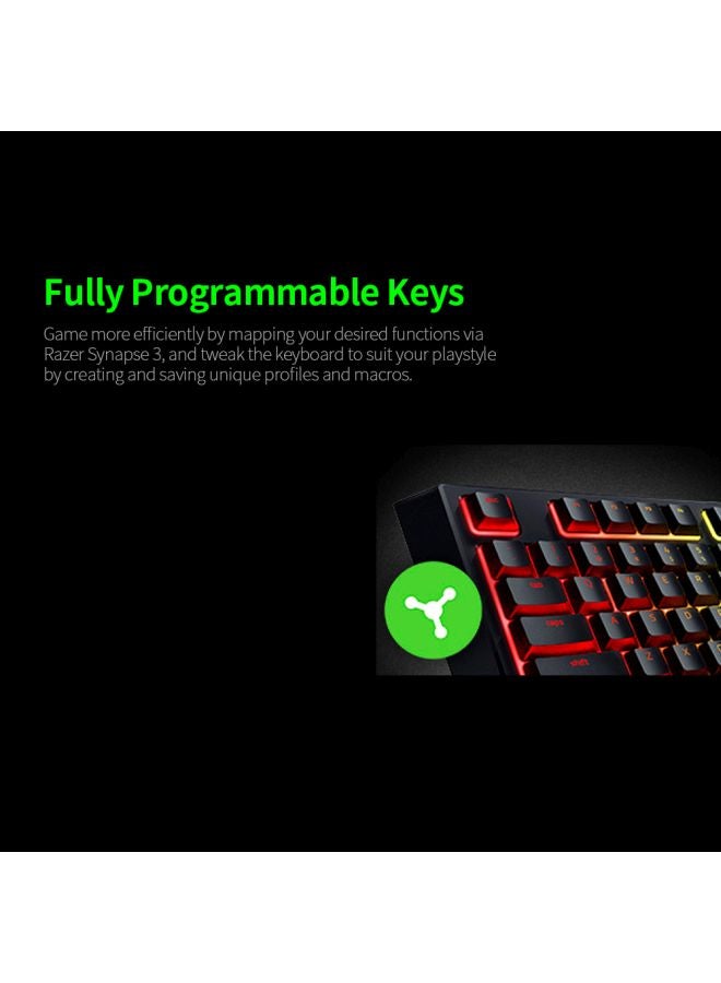 RAZER - Ornata V2 Gaming Keyboard  Hybrid Mechanical Key Switches, Customizable Chroma RGB Lighting, Individually Backlit Keys, Detachable Plush Wrist Rest, Programmable Macros Black - Image 1