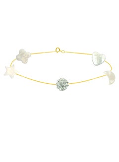 18 Karat Yellow Gold Gradual Built In Chain Bracelet