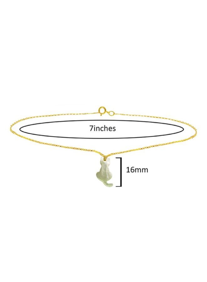 Vera Perla - 18 Karat Gold Kitty Back Mother of Pearl Bracelet - Image 1
