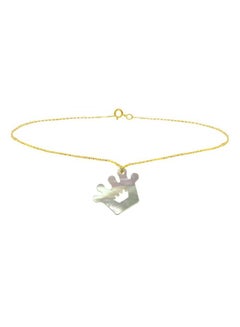 18 Karat Gold Crown Mother Of Pearl Bracelet