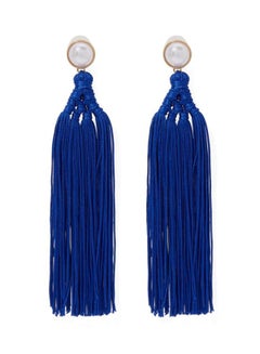 Woven Design Tassel Earrings