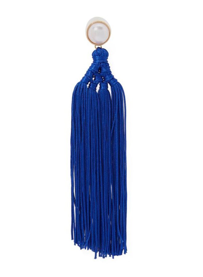 YUEJIN - Woven Design Tassel Earrings - Image 1