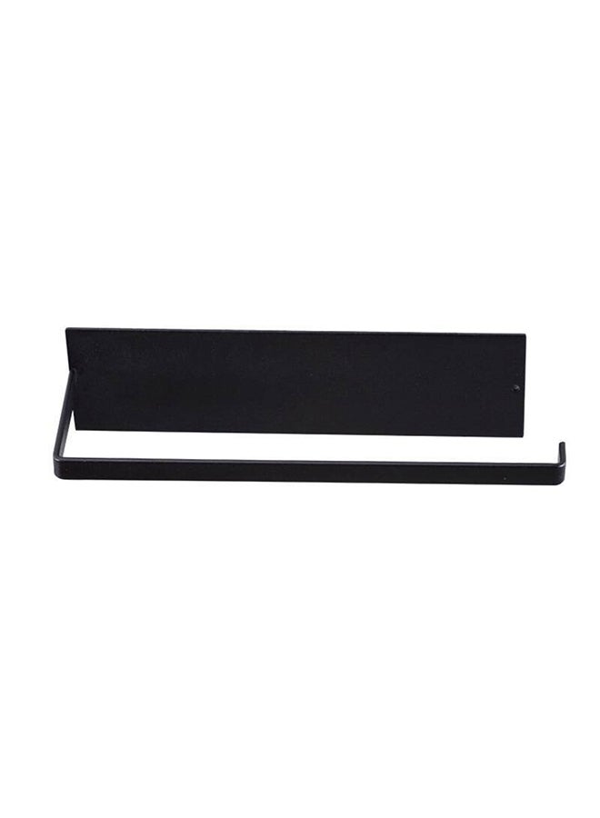 Wall Mounted Adhesive Paper Towel Holder Black 25 x 9cm 