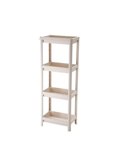 Generic 4-Tier Hollow Frame Bathroom Organizer Storage Rack Beige 114.5 x 34.5cm  - Image 1