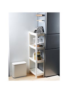 Generic 4-Tier Hollow Frame Bathroom Organizer Storage Rack Beige 114.5 x 34.5cm  - Image 2