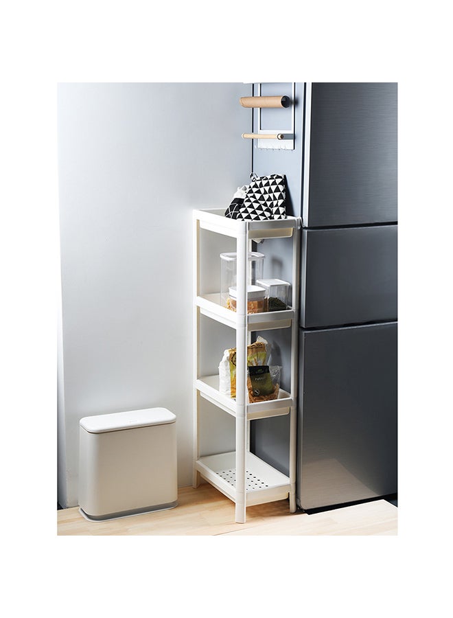 Generic 4-Tier Hollow Frame Bathroom Organizer Storage Rack Beige 114.5 x 34.5cm  - Image 2