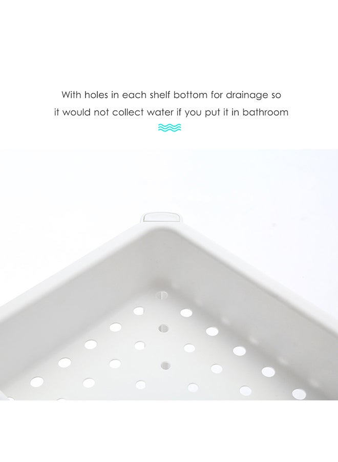 4-Tier Hollow Frame Bathroom Organizer Storage Rack White 114.5 x 34.5cm  - Image 3