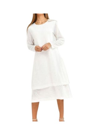 Round Neck Midi Dress White - v1599583317/N39547248V_1