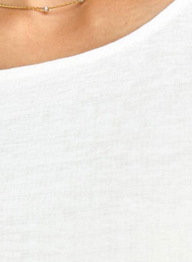Miss Penny - Round Neck Midi Dress White - Image 1