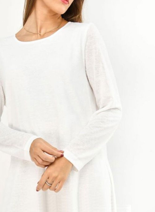 Miss Penny - Round Neck Midi Dress White - Image 1
