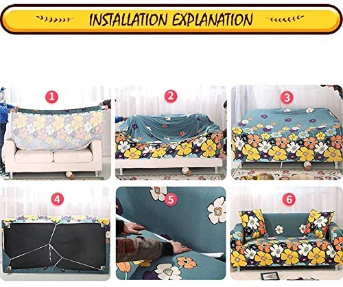 Deals for Less 3 Seater Sofa Cover Yellow/Brown 190-230cm  - Image 5