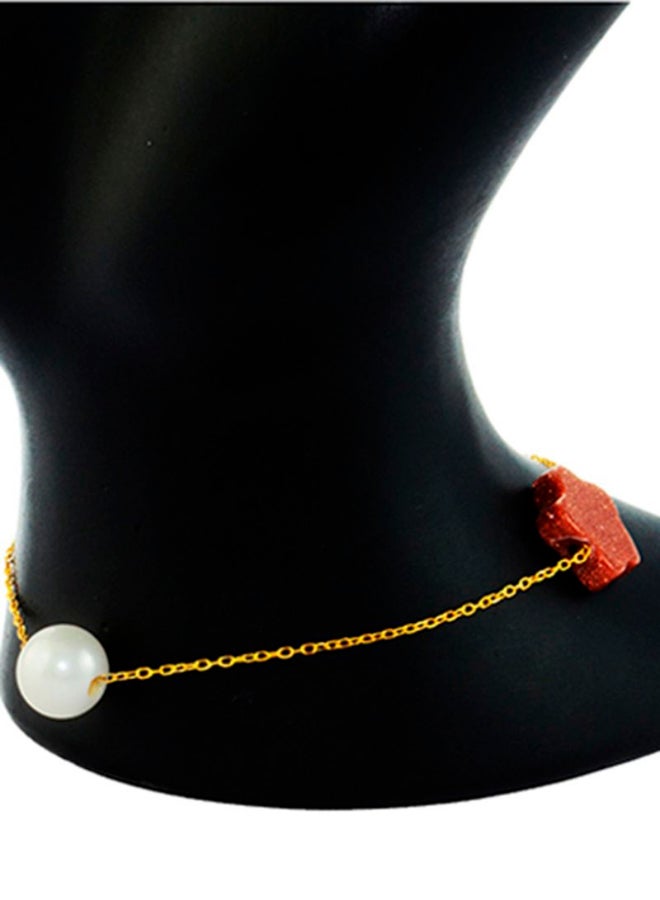 Vera Perla 18K Gold Sunstones and Pearl Star Bracelet  - Image 3