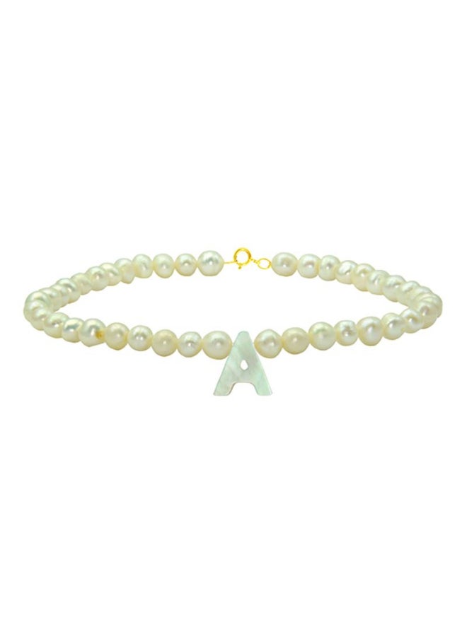 Vera Perla - Pearls Strand Letter A Necklace - Image 1