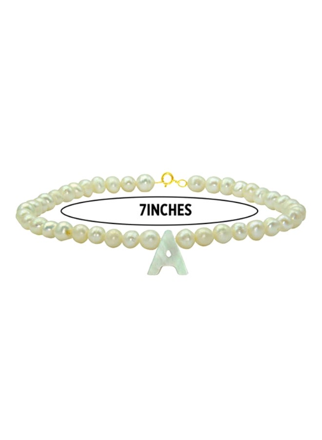 Vera Perla - Pearls Strand Letter A Necklace - Image 1