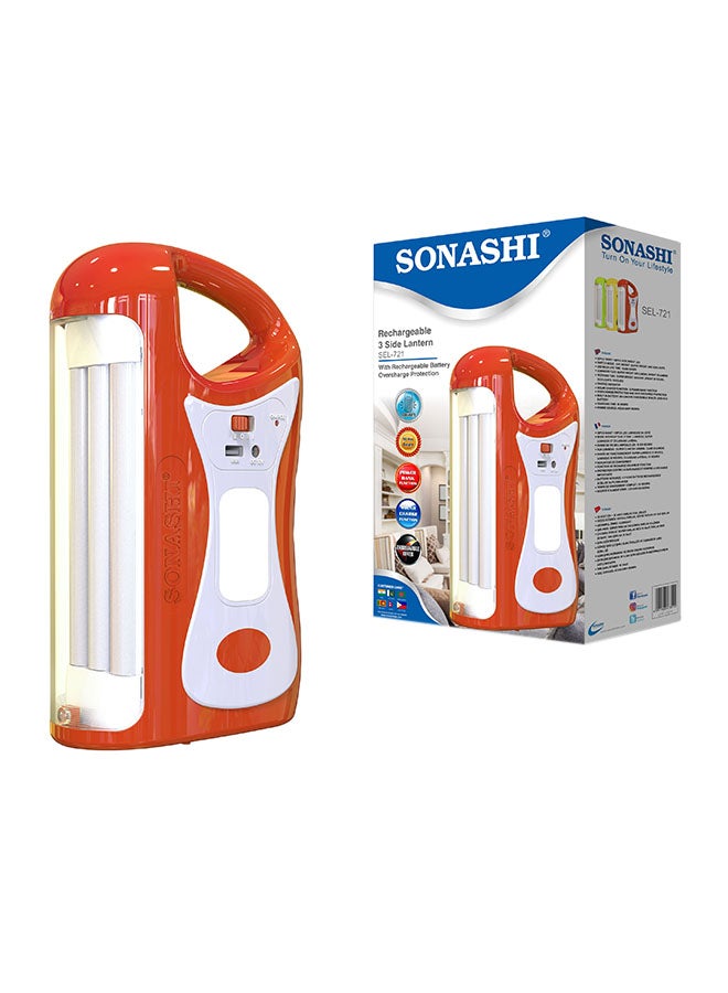 سوناشي Rechargeable Emergency Camping Lantern with Side Bright LED  Continuous Working for 50 Hours with Solar Charge and Power Bank Function  LED Lanterns for all your Outdoors SEL-721 Red - Image 5