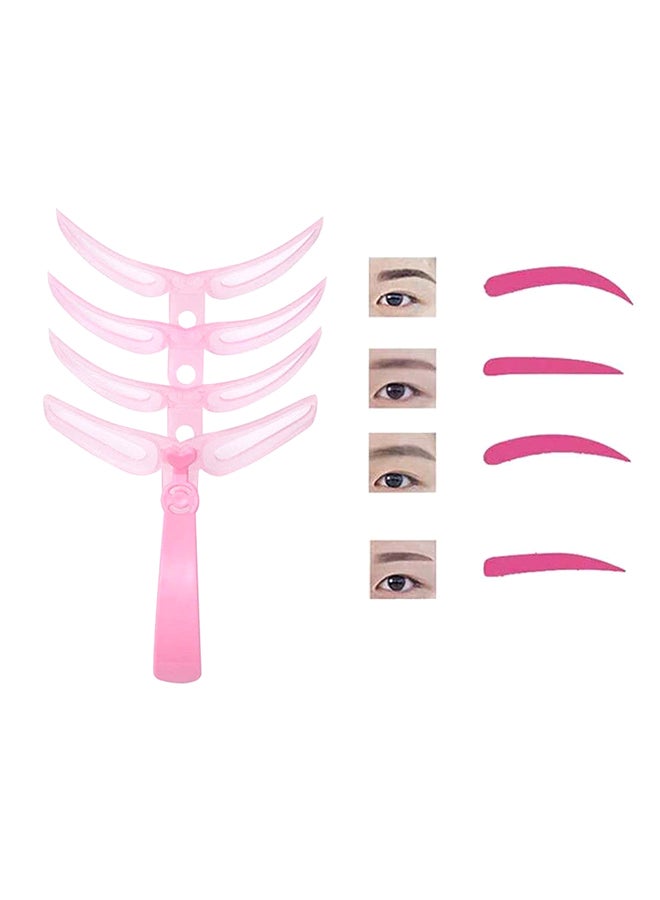 4 Piece Eyebrow Shaping Stencils Pink - Image 1