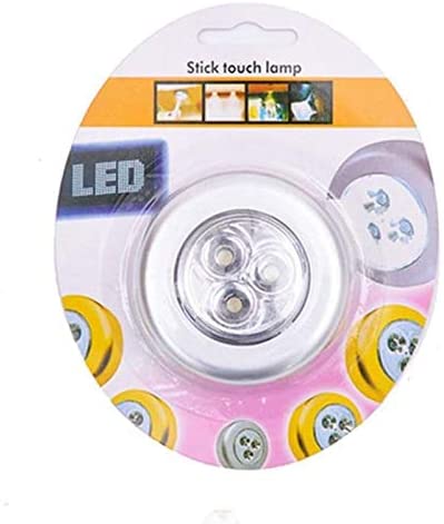 مجموعة من 4 مصابيح بإضاءة LED لاسلكية تعمل بالبطارية وبالضغط. فضي 6.8سم  - Image 4