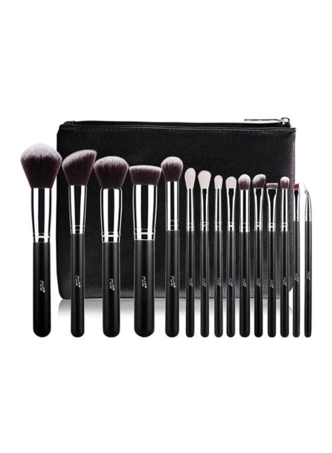 QiaoKai 15-Piece Professional Cosmetic Makeup Brush Set Black  - Image 2