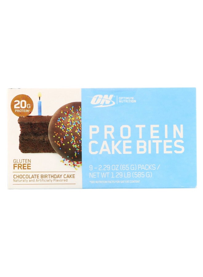 Optimum Nutrition - Pack Of 9 Protein Cake Bites - Chocolate Birthday Cake - 65 Gram - Image 1