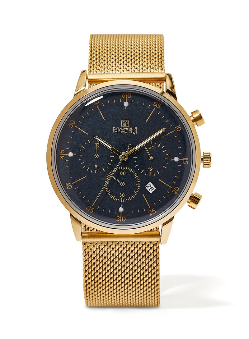MERAJ Men's Chronograph Analog Watch - 42 mm - Gold - Image 1