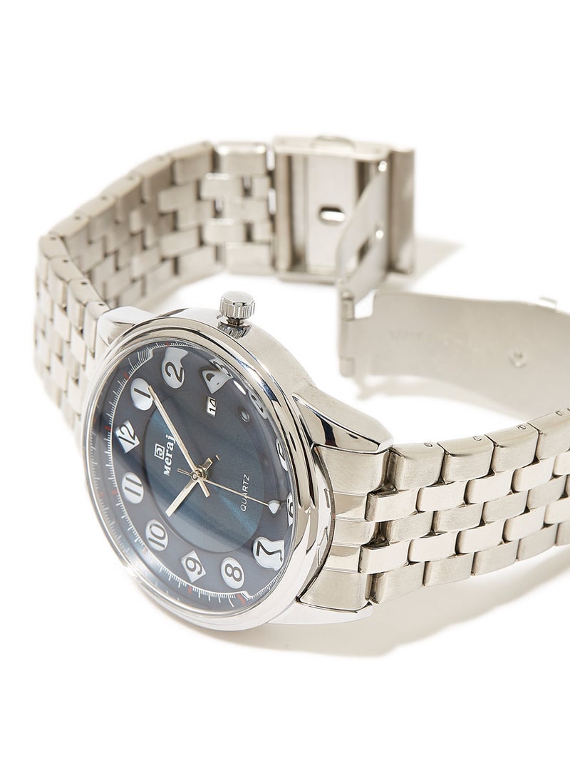 MERAJ Men's Fashion Octave Analog Watch - 42 mm - Silver - Image 2