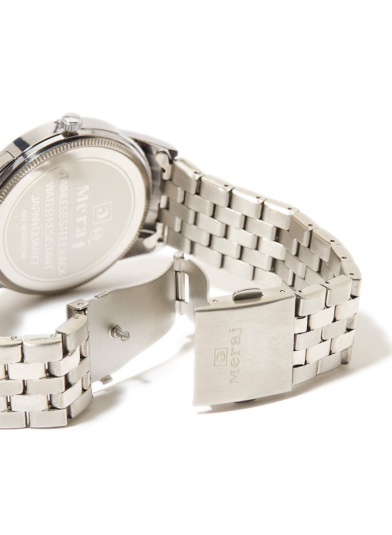 MERAJ Men's Fashion Octave Analog Watch - 42 mm - Silver - Image 4