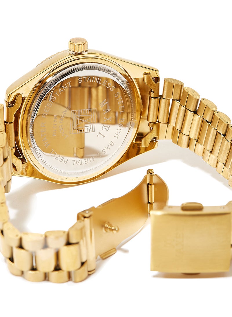 Maxel - Men's Oyster Perpetual Analog Watch - 42 mm - Gold - Image 1