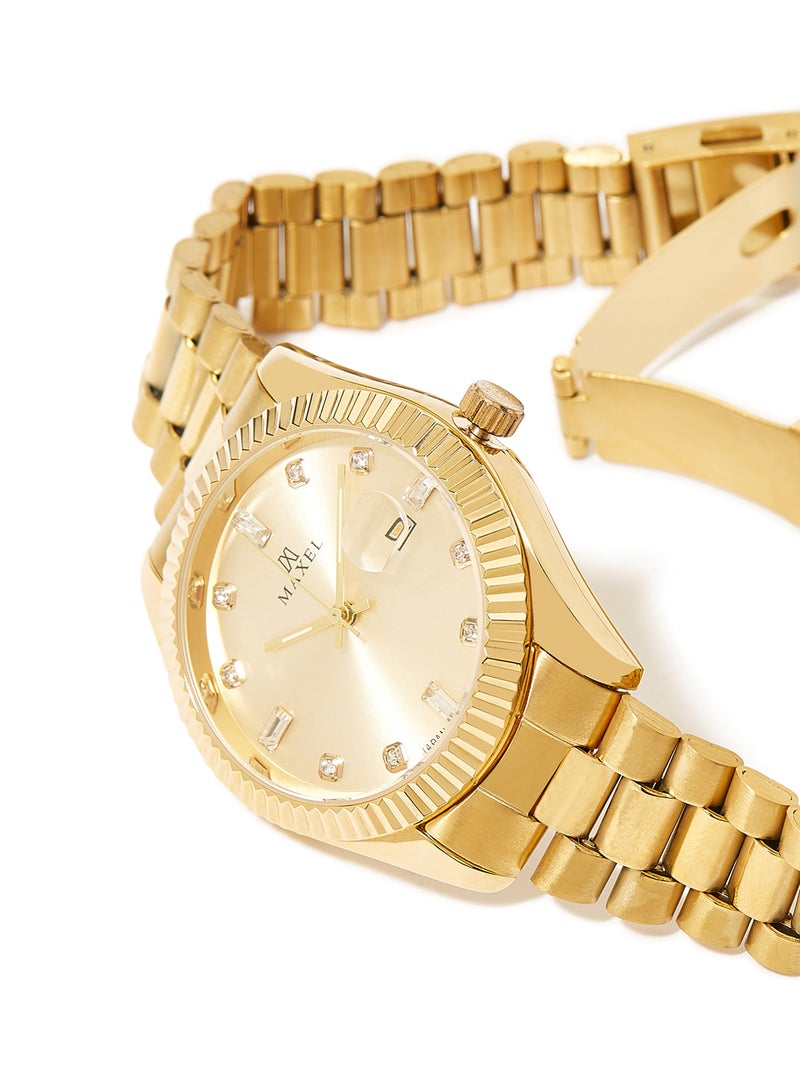 ماكسل ساعة اويستر بيربيتال انالوج - مقاس 42 ملم - لون ذهبي للرجال - Image 2