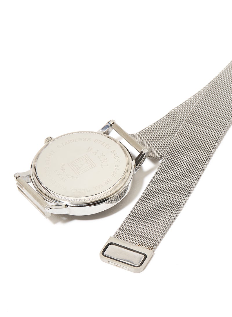 Maxel - Men's Magnet Luminous Analog Watch - 42 mm - Silver - Image 1