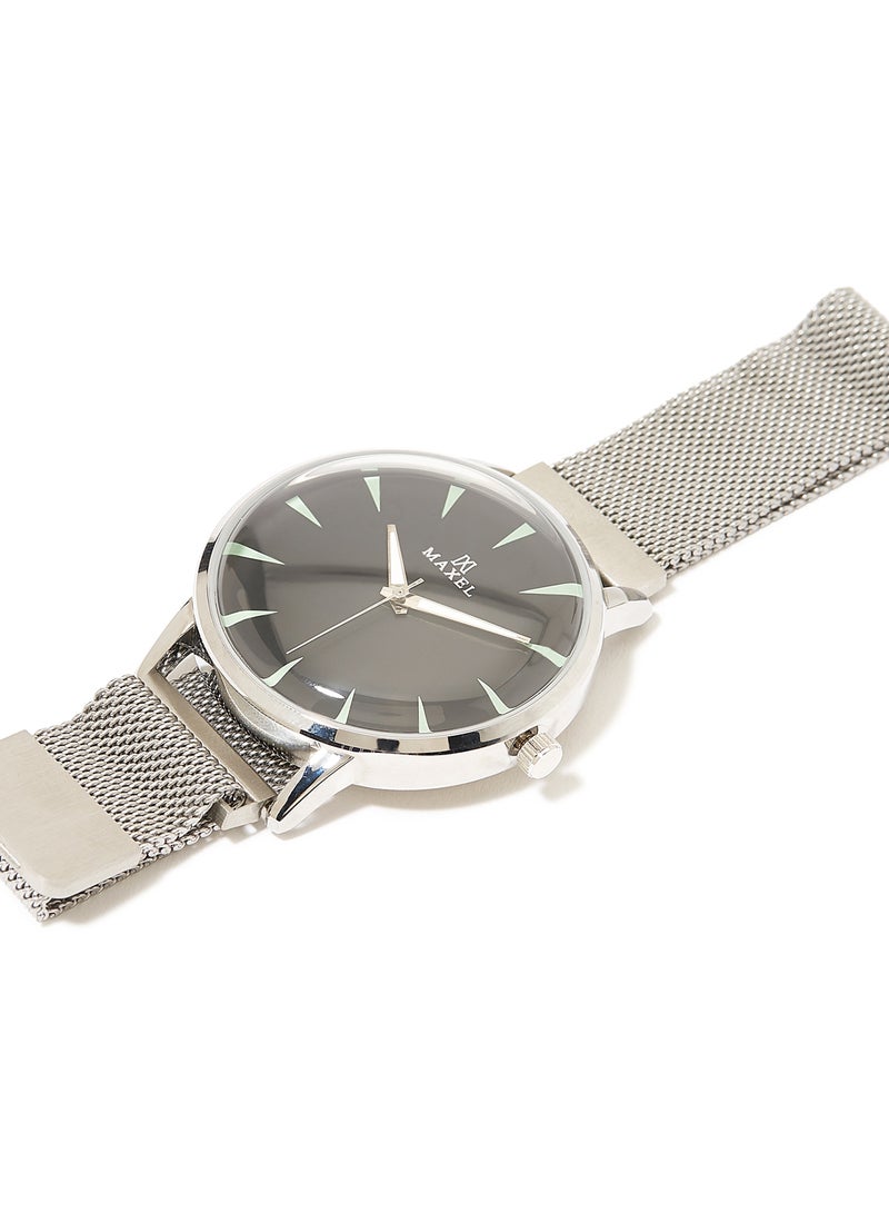 Maxel - Men's Magnet Luminous Analog Watch - 42 mm - Silver - Image 1
