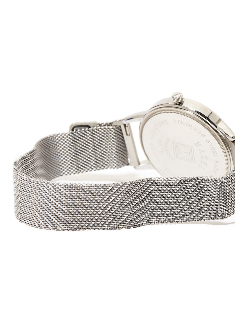 Maxel - Men's Magnet Luminous Analog Watch - 42 mm - Silver - Image 1