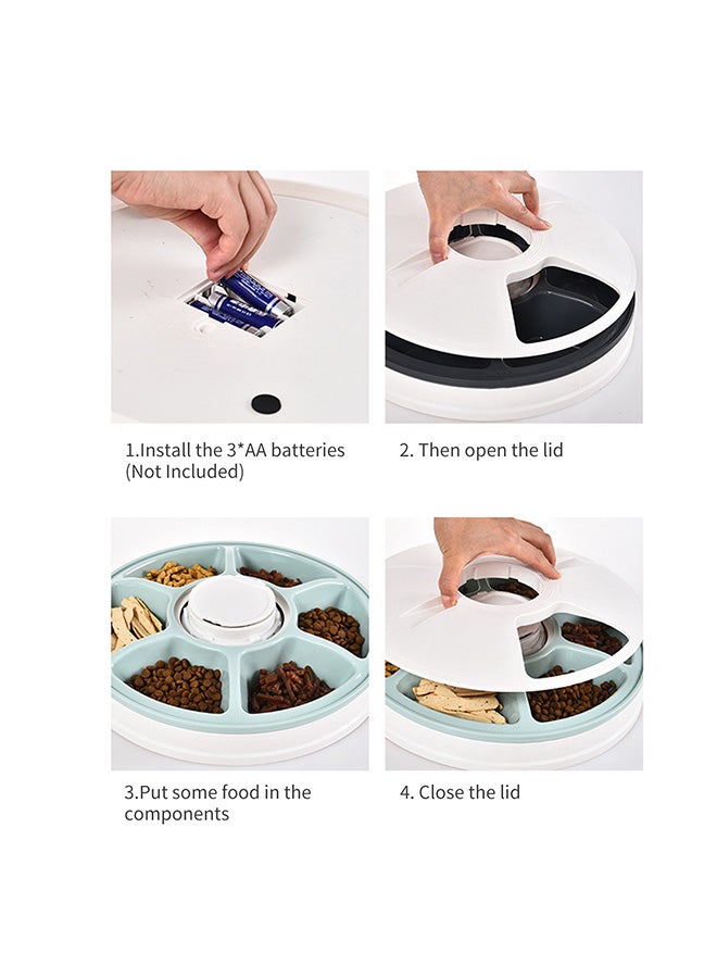 Automatic Pet Feeders Bowl With Voice LCD Screen Pink 32.5x32.5x8.5cm - Image 2