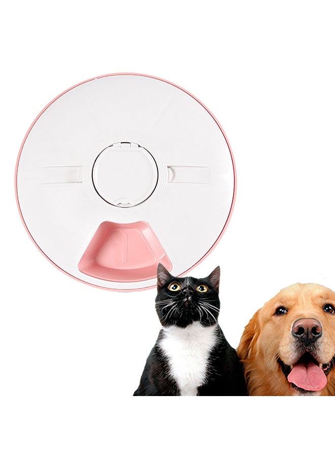 Automatic Pet Feeders Bowl With Voice LCD Screen Pink 32.5x32.5x8.5cm - Image 1