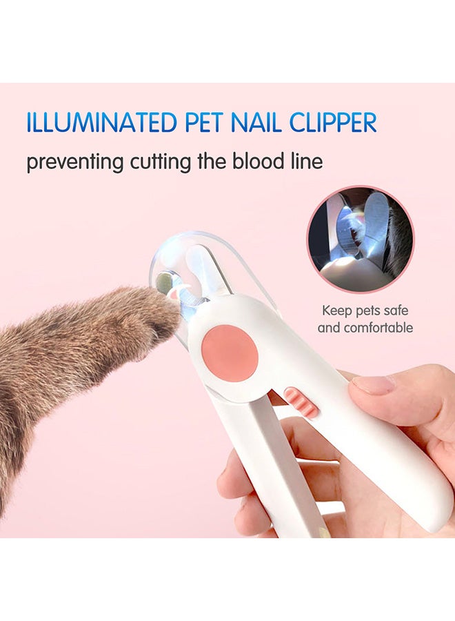Pet Nail Clippers With LED Light Pink 19x17x2.5cm - Image 2