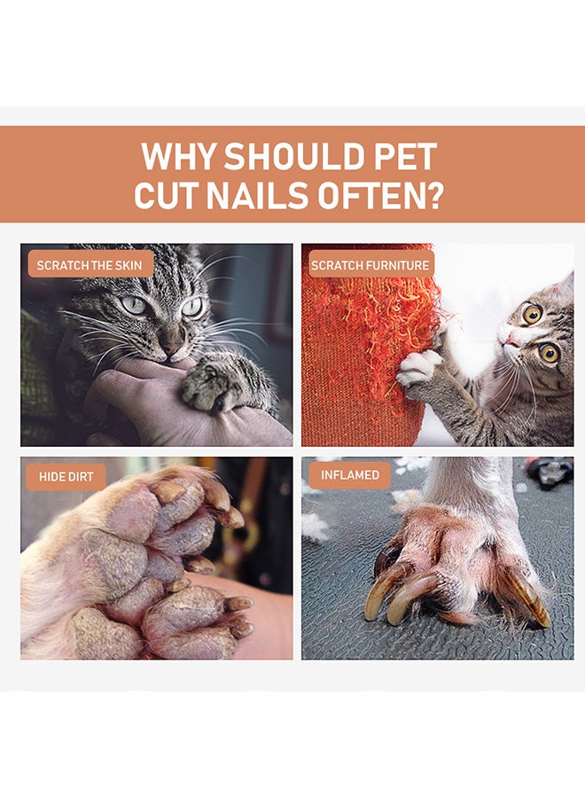 Pet Nail Clippers With LED Light Pink 19x17x2.5cm - Image 5