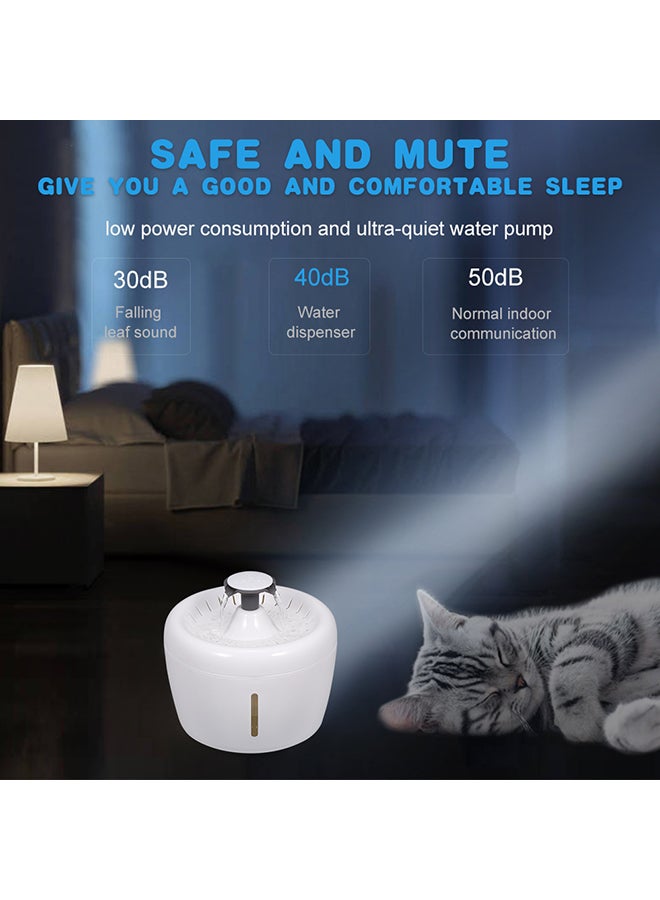 Generic Automatic Pet Water Fountain White 20.5x20.5x15.3cm  - Image 3