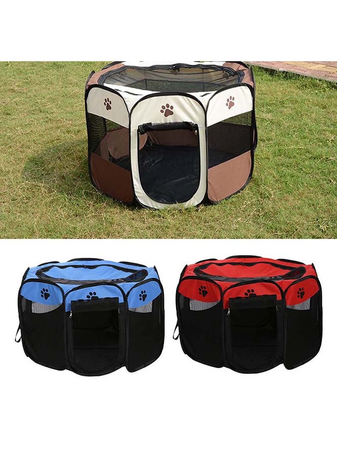 قفص لعب قابل للطي ومضاد للماء للحيوانات الأليفة أسود/أزرق 45x33x4سم - Image 2