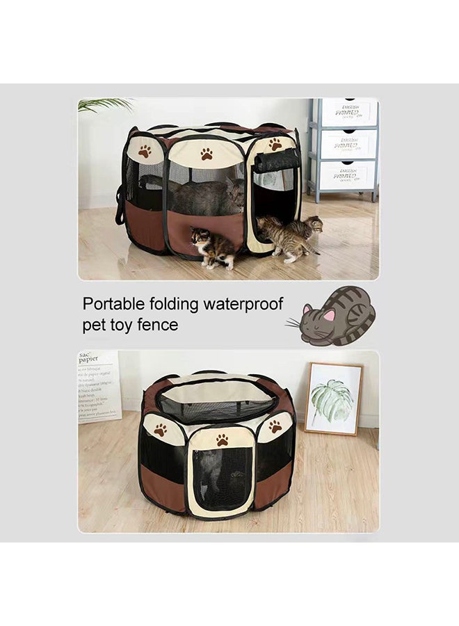 قفص لعب قابل للطي ومضاد للماء للحيوانات الأليفة أسود/أزرق 45x33x4سم - Image 4