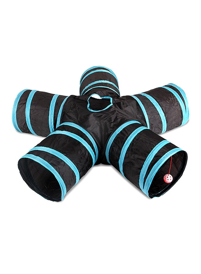 Indoor Cat Tunnel 5 Way Toy Black 31x31x4cm - Image 1