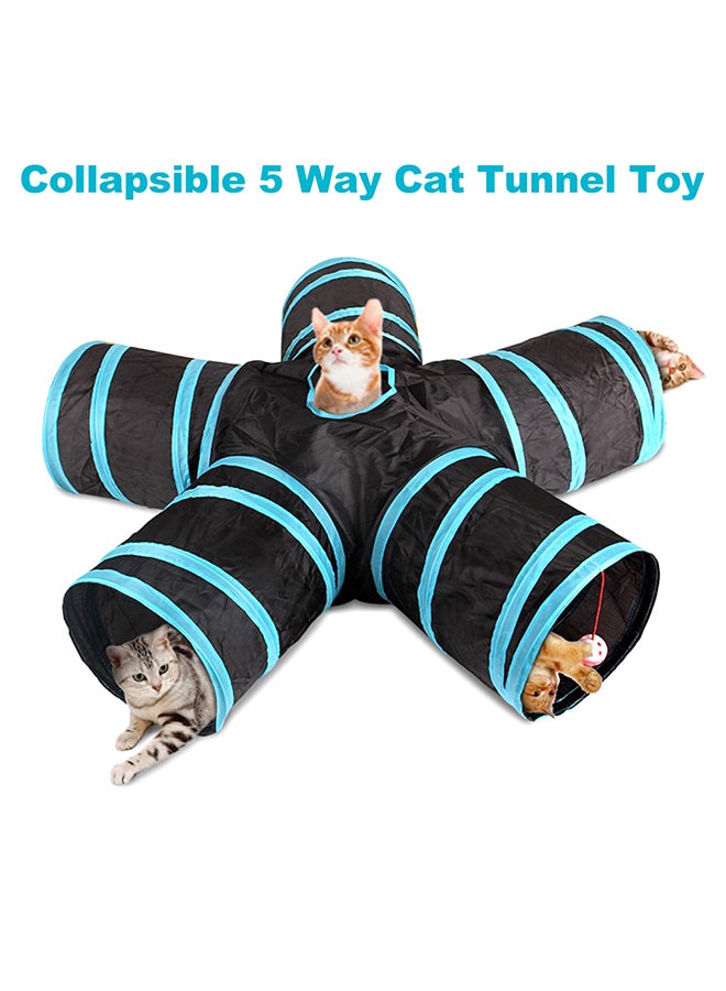 Indoor Cat Tunnel 5 Way Toy Black 31x31x4cm - Image 2
