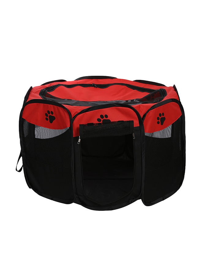 قفص لعب قابل للطي ومضاد للماء للحيوانات الأليفة أحمر وأسود 45x33x4سم - Image 1