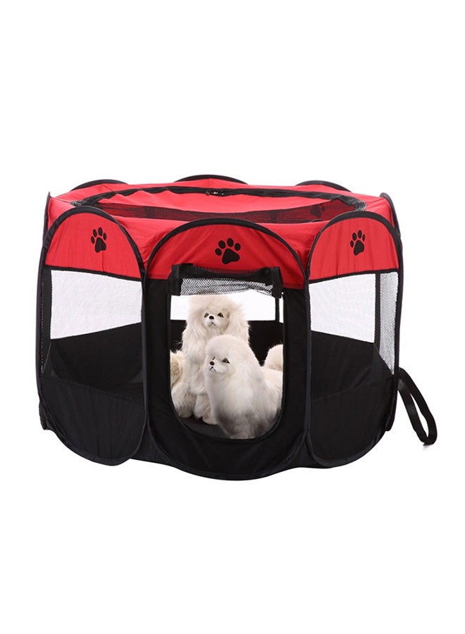 قفص لعب قابل للطي ومضاد للماء للحيوانات الأليفة أحمر وأسود 45x33x4سم - Image 5