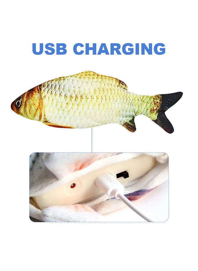 لعبة سمكة متحركة مزودة بمنفذ USB للشحن ذهبي 30x15x2سم - Image 4