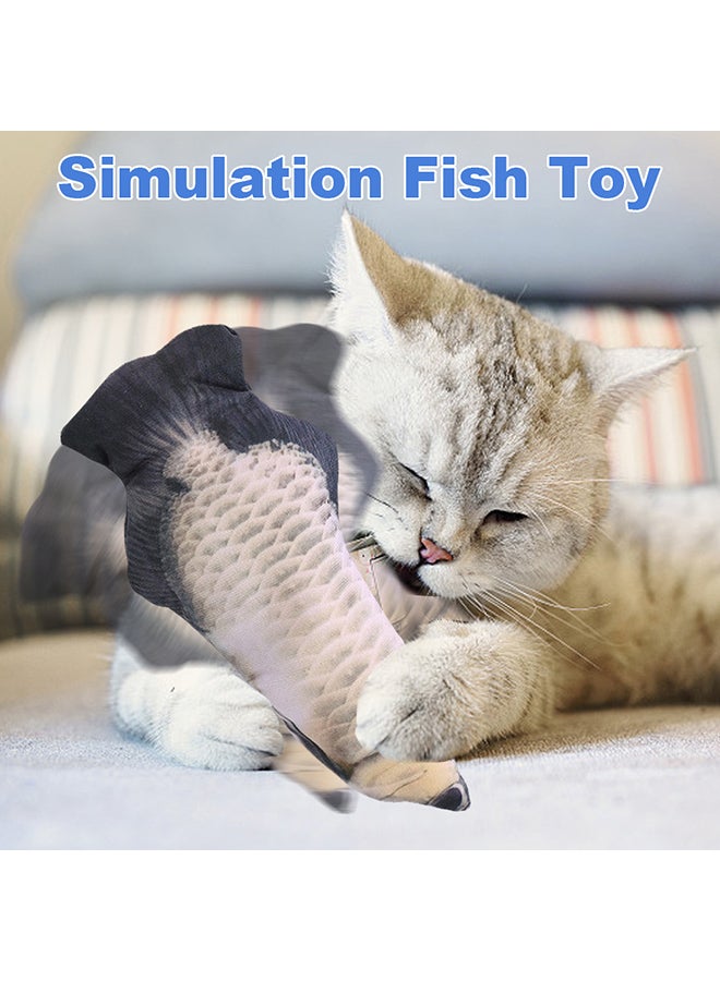 Electric Moving Kicker Simulation Fish Toy Silver 30x15x2cm - Image 1