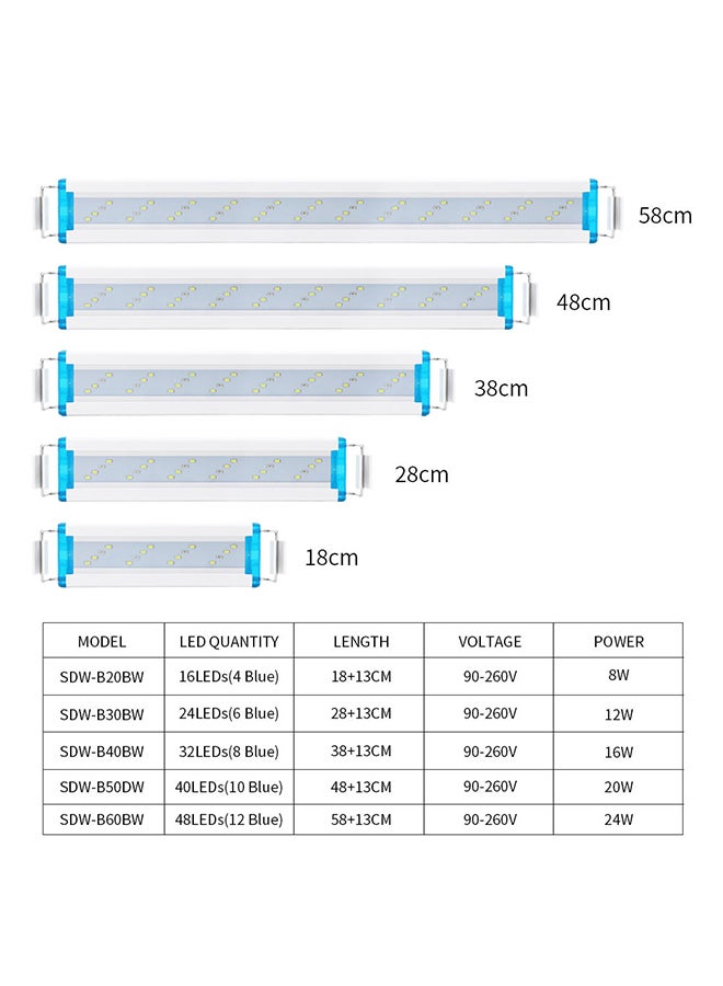 مصباح LED لحوض الأسماك أبيض 18.8x7.8x5سم - Image 3