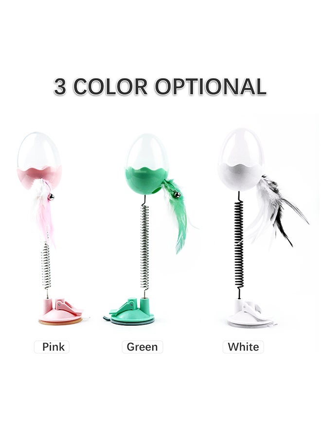 Food Dispenser Ball Interactive Toy With LED Light White/Black 28x8x8cm - Image 4