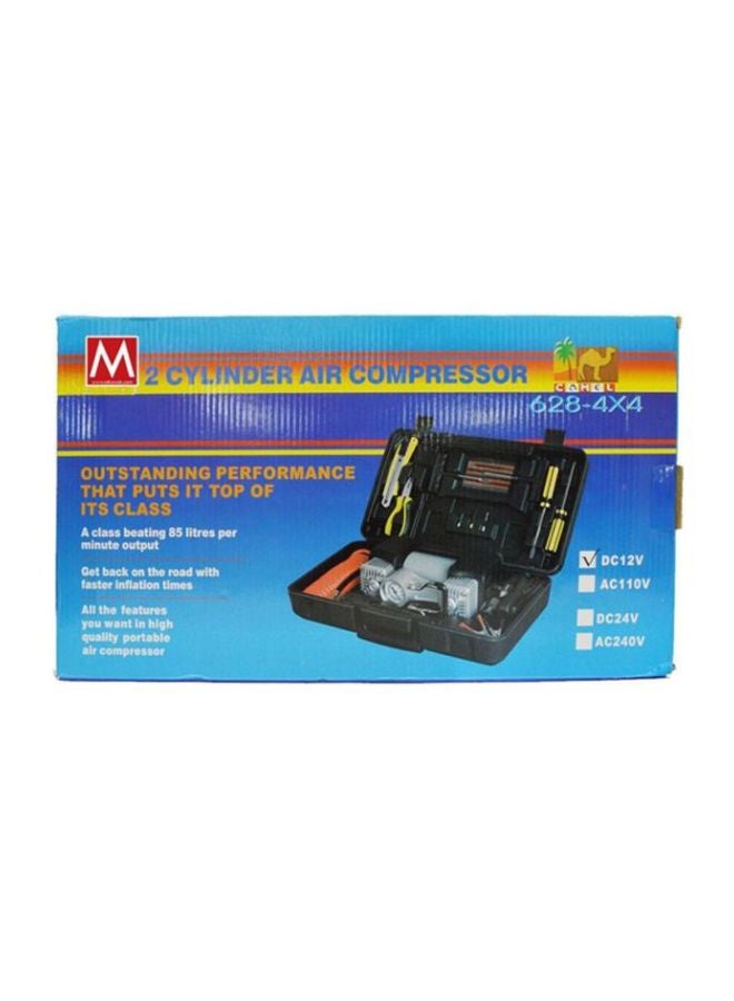 camel Car Air Compressor With Plastic Tool Box And Dual Cylinders - Image 3