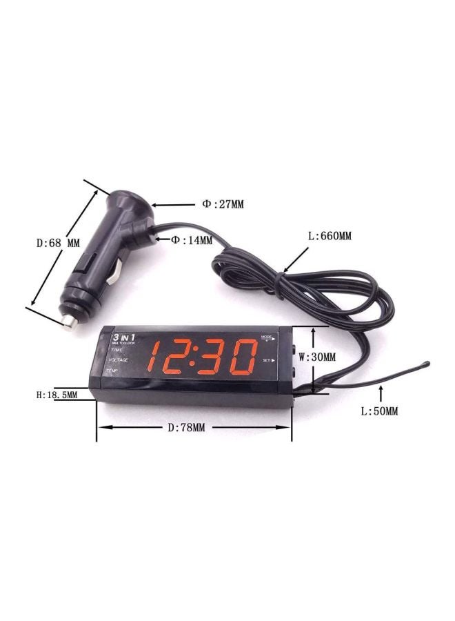 3-In-1 Thermometer Voltage Meter