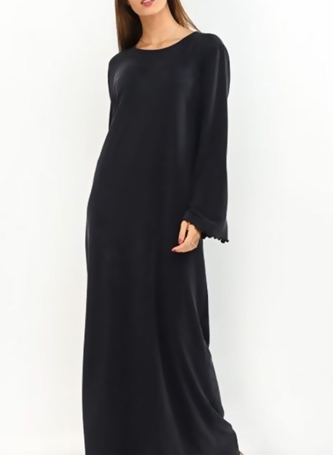 Miss Penny - Round Neck Maxi Dress Black - Image 1